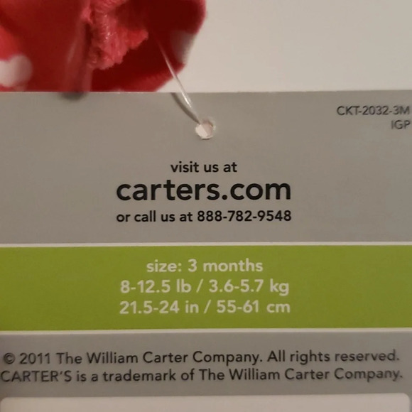 Carter's Pink Hedgehog and Hearts Ruffle Top and Pants set baby girl 3M - Picture 5 of 6